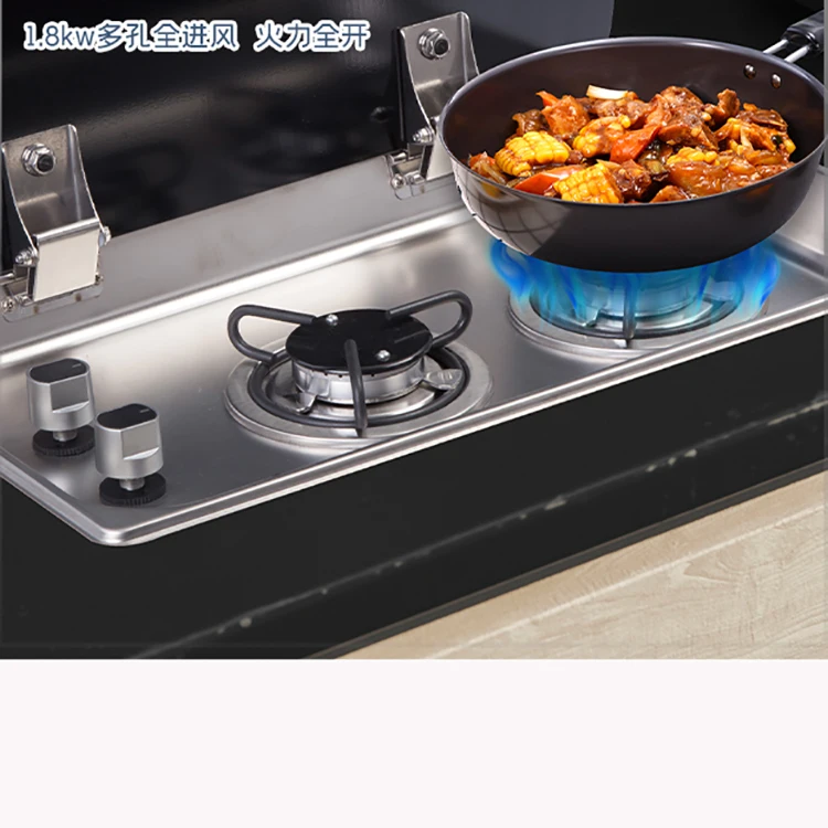 Light Weight Design Tempered Lid Covered 2-Burner Built-in RV Cooktop Propane Stove Silver Gas Stove
