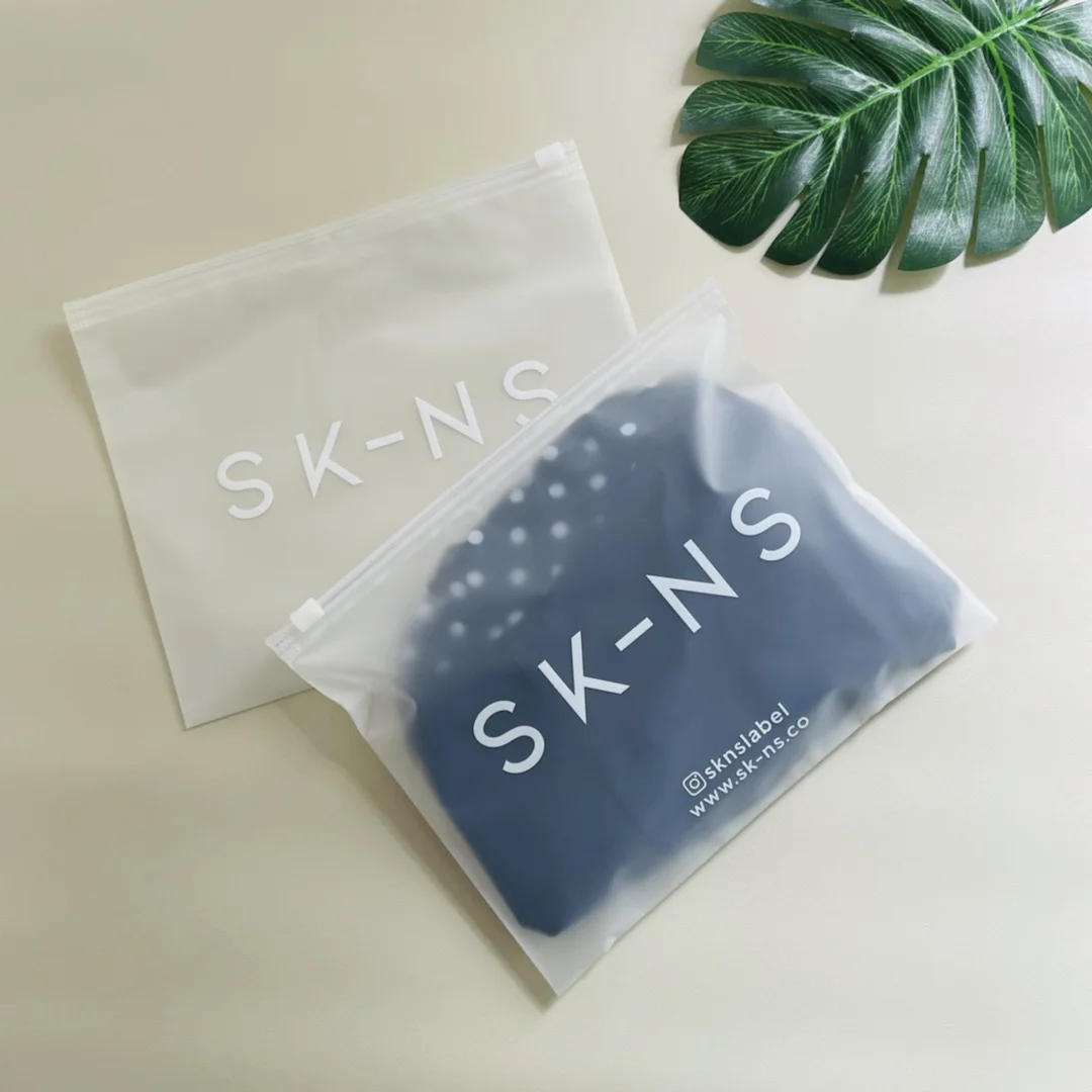 Bikini Packaging Bags biodegradable Custom Printed Swimwear Packaging Frosted Ziplck Bags Clear Zipper Bag with zipper