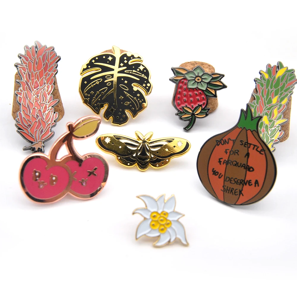 New Cheap Custom Made Metal Customizable Soft Enamel Pins Sets Hat Chain Guitar Shape Pin With Safety Pin