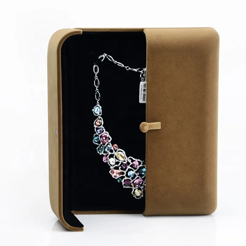 FANXI high quality Velvet cover jewelry ring earring necklace bracelet set jewelry box custom logo