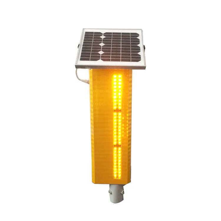 GPS Synchronized Solar Traffic Warning Lights Road Bollard Side Lights Flexible Outline Yellow Flashing Fog Durable Glass PC