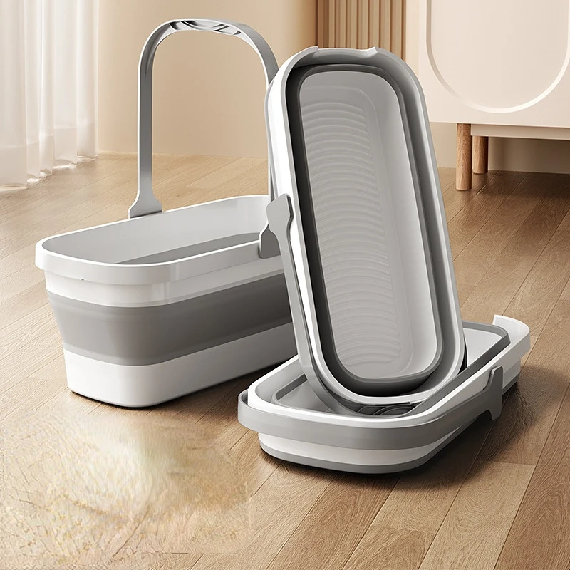 Foldable portable bucket mop bucket Household wash mop mop car wash water storage rectangular large plastic single bucket
