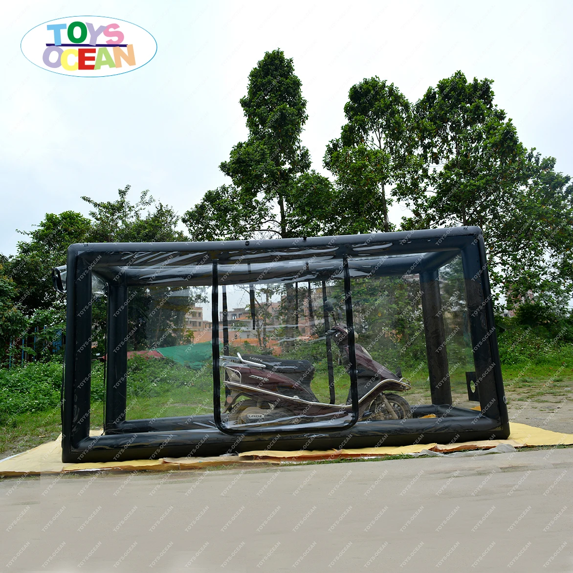 Custom Small Car Tent Motorcycle Inflatable Garage Tent Transparent Car Cover For Sale