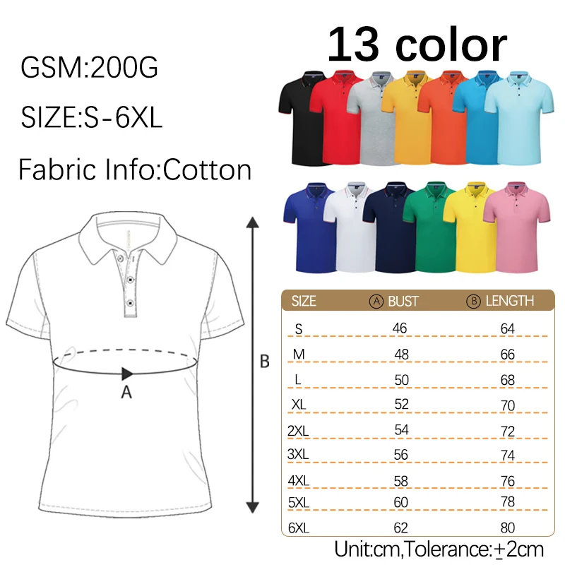 Leisure Blank Unisex Polo Shirt 100% Cotton Custom Brand Embroidered T Shirt Plain Short-Sleeve Mens Golf Shirts