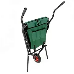 Light Weight Aluminum Frame green Folding outdoor Garden Folding Yard Cart Canvas Ground Load Wheelbarrow
