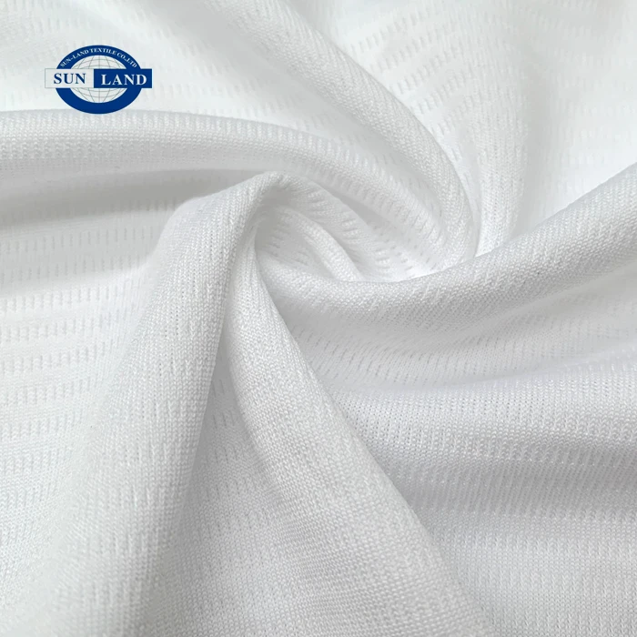 Lightweight 100% Polyester Stripe Pique Fabric for Sportswear Football T-shirt Breathable Running Suits