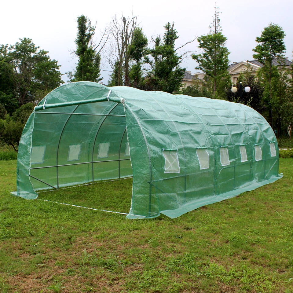 
Small serre tunnel portable steel plastic PE grid greenhouse mesh garden small poly tunnel walk-in greenhouse 