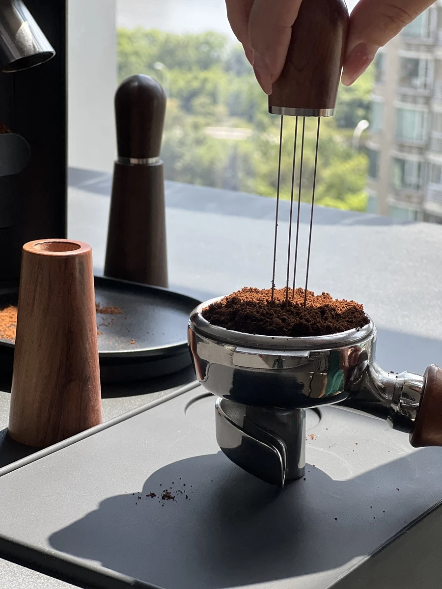 Espresso Coffee Stirrer Professional WDT Distribution Tool coffee cloth powder needle With Natural Wood Handle For Stirrer