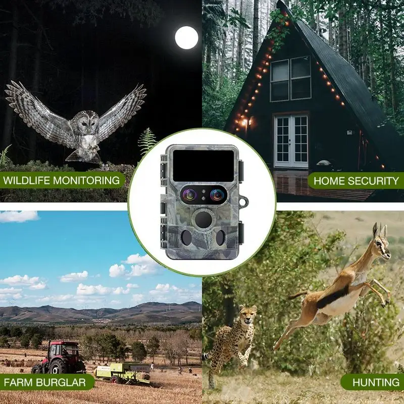 4K 48MP 13MP SONY Native Sensor WiFi Bluetooth Wild Game Trail Camera with 850nm LEDs 65ft Detection Range for Hunting