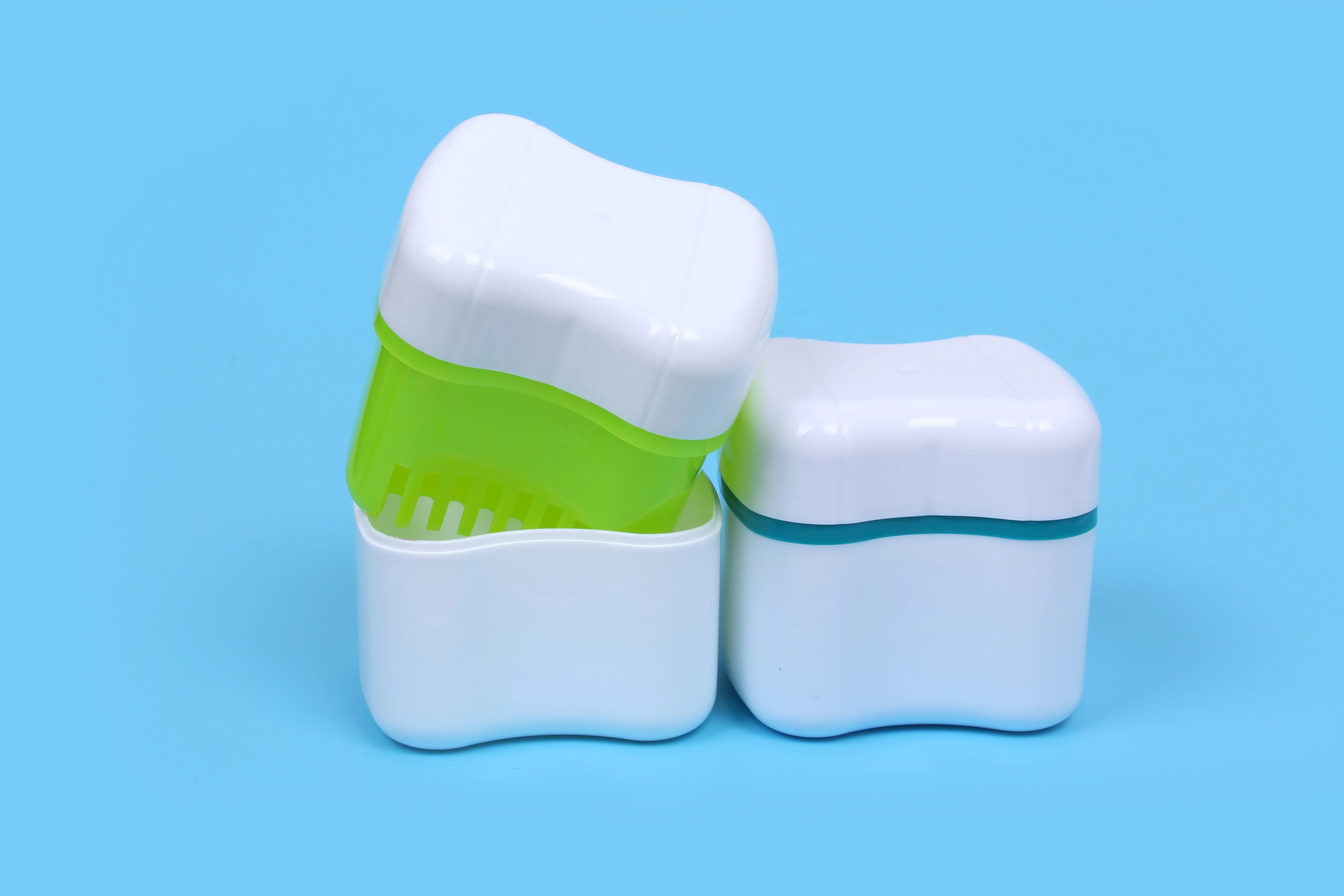 Dental Tray / Denture Retainer Box with Mirror Gray Soft Touch Rubber Paint for Plastic Jewelry Box Tooth Gem Plastic Case HN