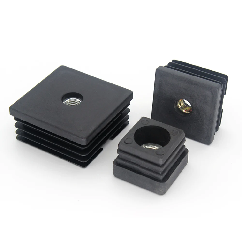 Furniture Chair Desk PVC Plastic White Pipe end cap Screw Nut Tube Plug Caster Wheel Thread Tube insert Adjustable leveling feet