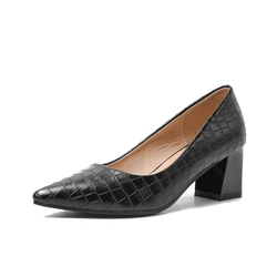 New arrival pointy toe pumps slip-on usual dress shoes office classic shoes block heels for women and ladies