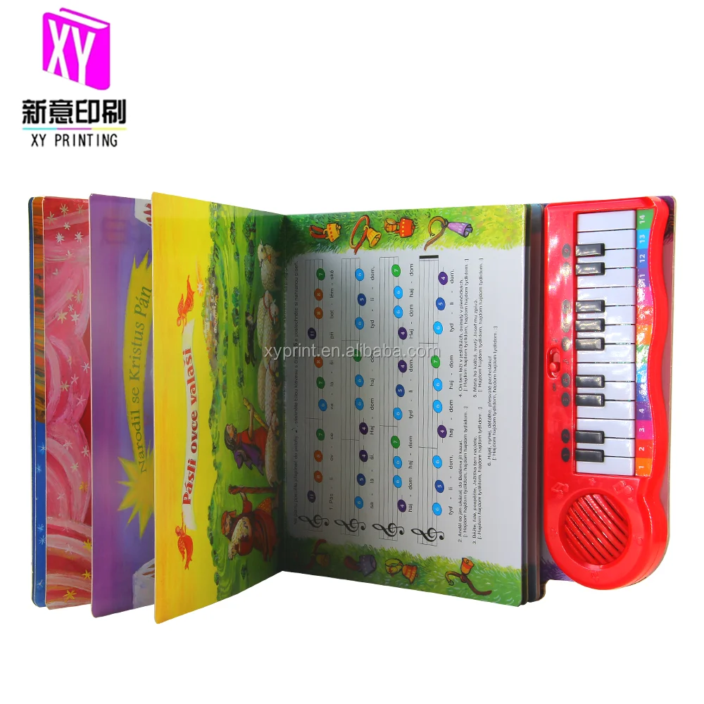 Children Interactive board book kids children baby Sound Book Piano Music Board Book with Nursery Rhymes
