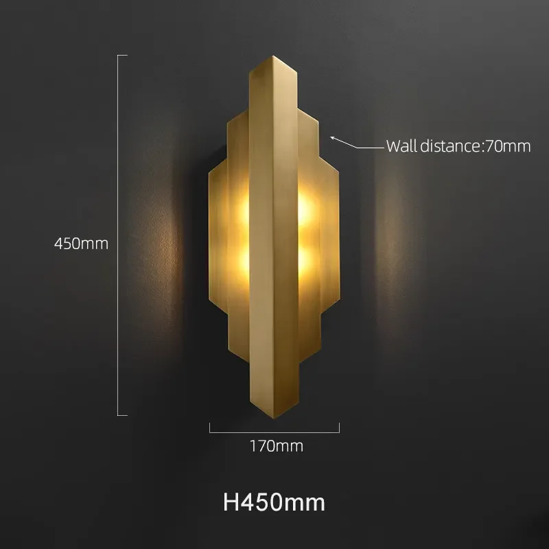ECOJAS High Quality Decoration Bedside Wall Lighting Modern Brass Wall Lamp Wholesale Custom Indoor Metal Novelty Living Room G9