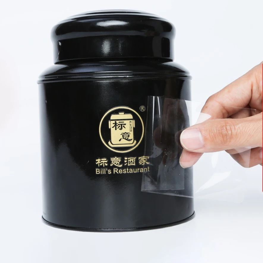 custom design embossed sticker transfer label logo on bottle