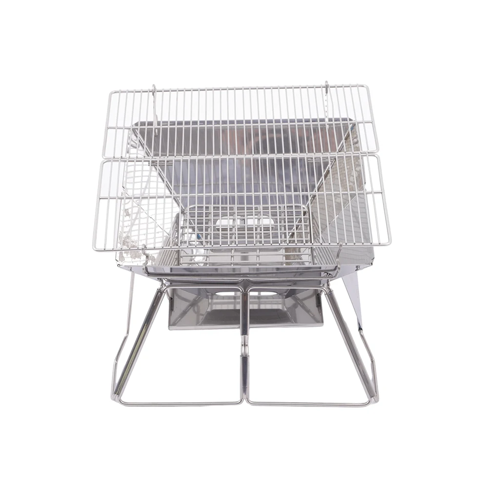 Picnic Charcoal Grills Barbecue Fire Pit Folding Stainless Steel Outdoor Party  BBQ Grill