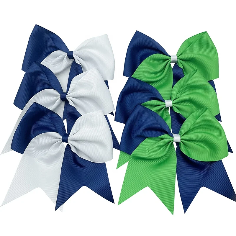 E-magic 16cm Wide Solid Color Hair Bow with Alligator Clip Kid Boutique Fashion Ribbon Hair Clip for Girls