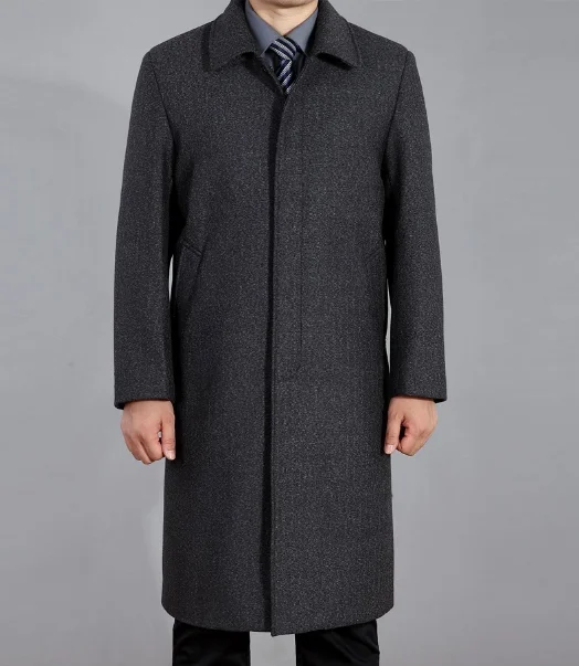 Classic lapel coat single-breasted long formal overcoat for man