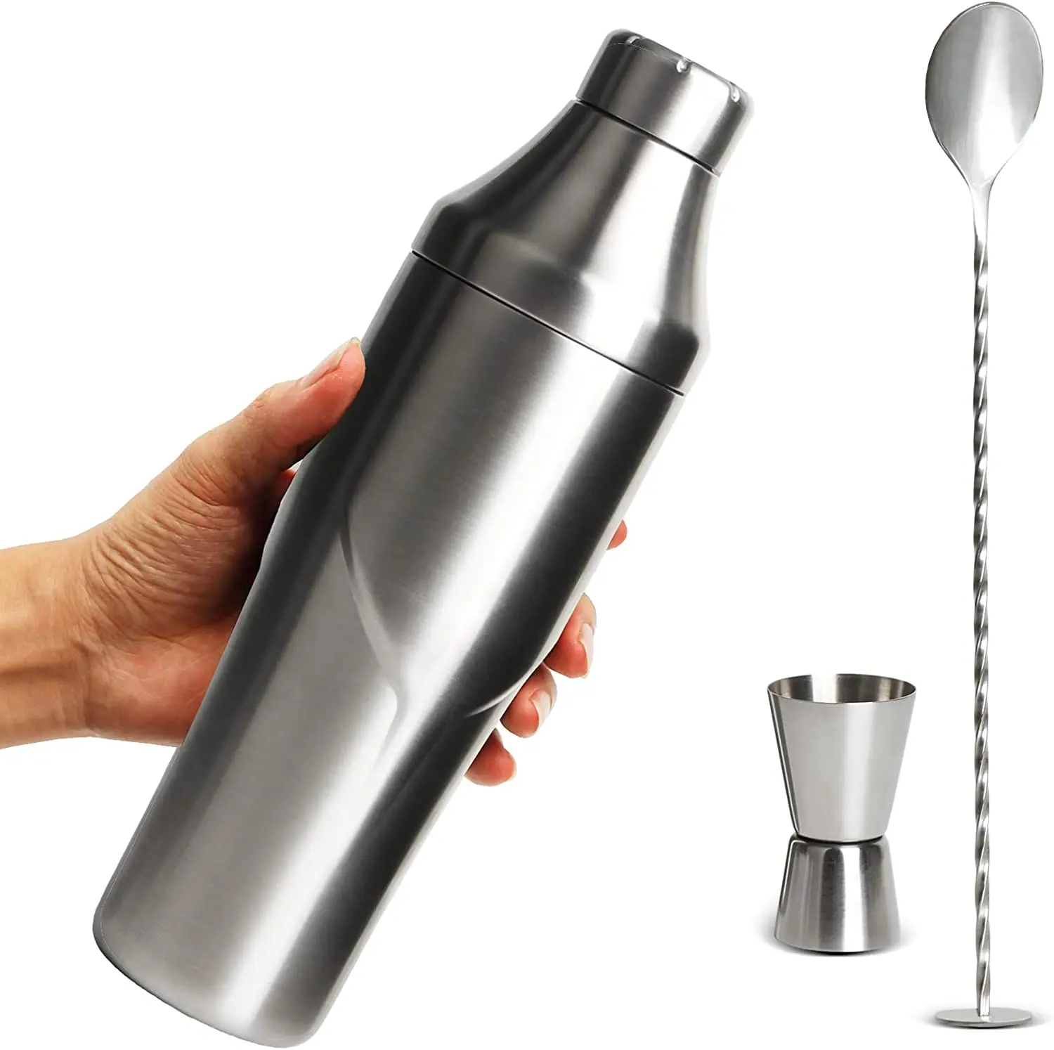 24oz Vacuum Insulated Hybrid Cocktail Shaker - Premium 18/8 Stainless Steel - Martini Shaker Set - Drink Shaker