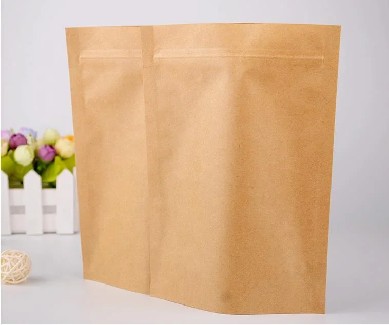Custom Logo Print Wholesale Grocery White Brown Kraft Paper Gift Bag with Handle Item Industrial Surface Packaging
