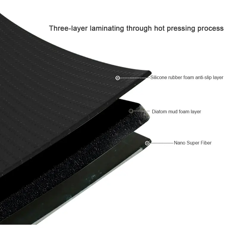 Environmentally Friendly Non-slip Strong Water Absorption Moisture Dehumidification Diatomite Bath Mat