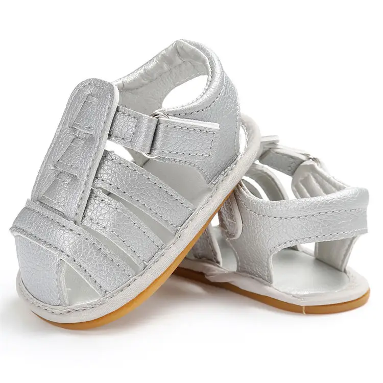 2022 hot sale Rubber sole PU leather summer Newborn boy baby sandals