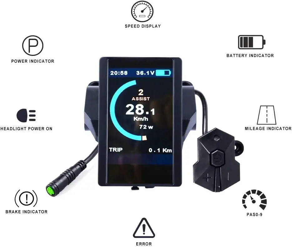 BAFANG LCD P850C Display Speedometer for eBike BBS01 BBS02 BBSHD Mid Drive Motor