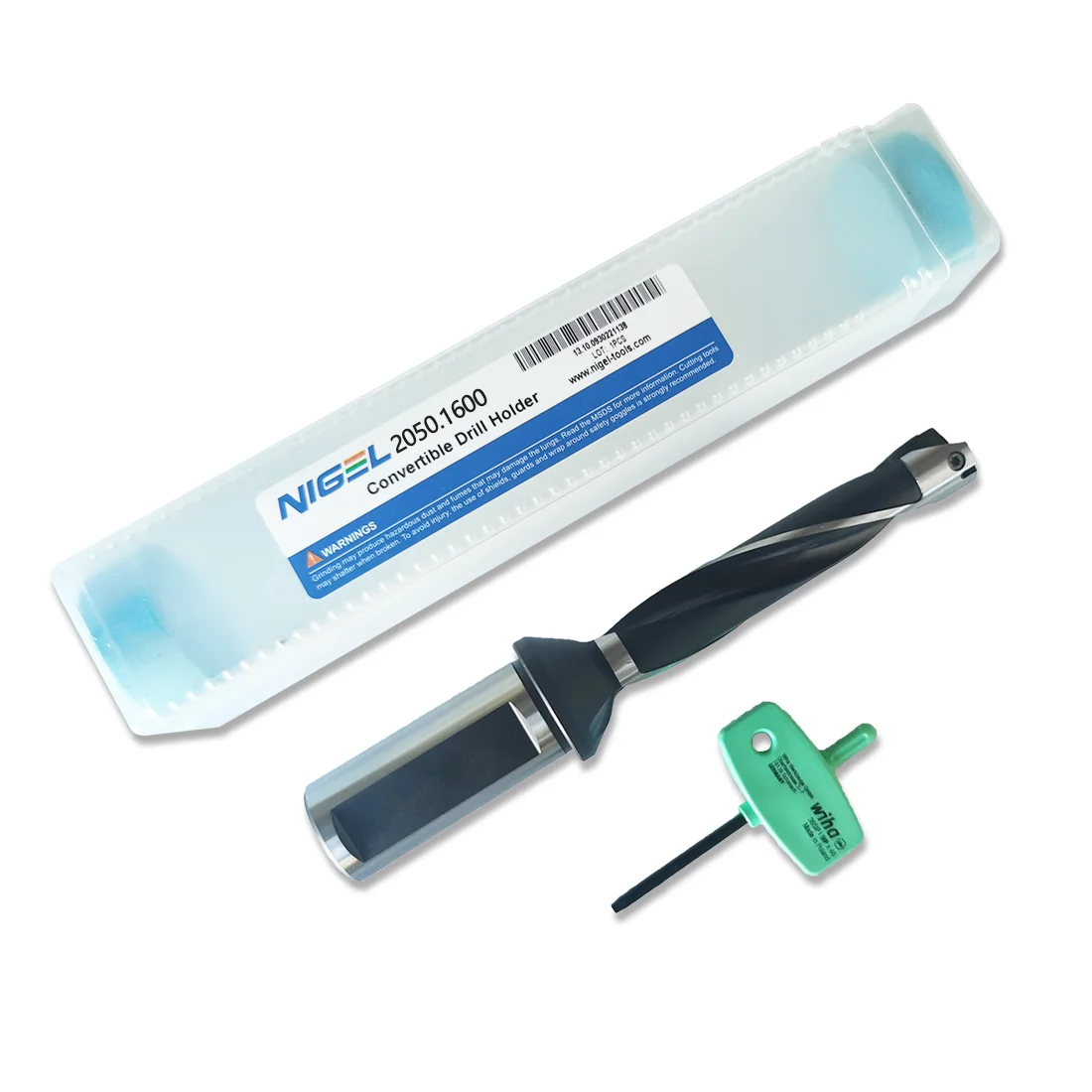 Nigel Brand 2050.1600 Interchangeable Crown Drill Bit Helical Flute Holder with One Flat Shank 5D 16.00mm Steel Stainless Steel