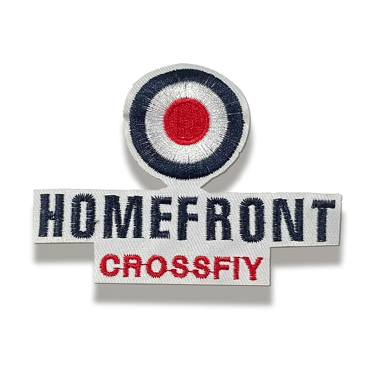Manufacture top quality polyester yarn material shirt embroidery collar label patch tag