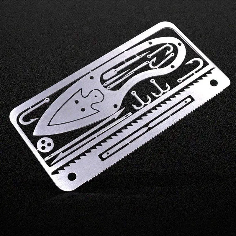 2021 New Design Metal Men Wallet Survival Camping Fishing Card Multi