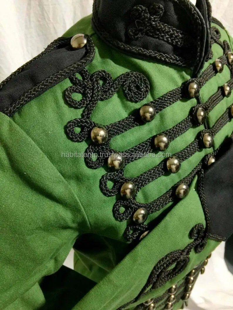 Оптовая продажа острая стильная зеленая куртка Hussar для мужчин черная оплетка индивидуальные размеры всех цветов