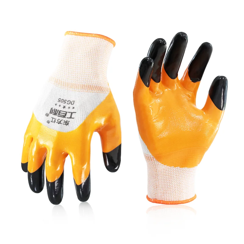 Factory Wholesale Cheap CE Latex Wrinkled Firm Grip Anti Slip Construction Gloves Industry Work Safety Latex Coated Gloves