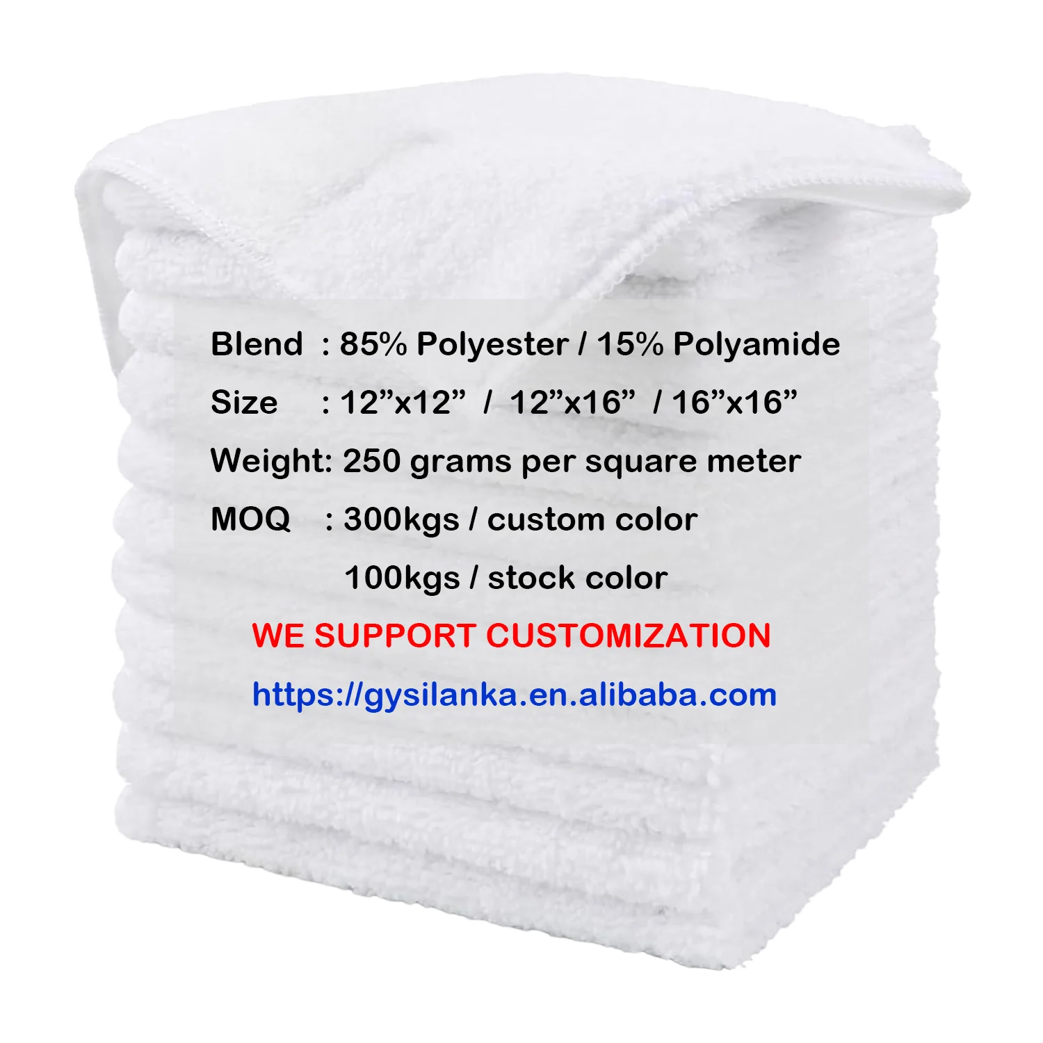 250gsm 40cm x40cm  Microfiber Cleaning Cloths  Best Seller in Reusable Cleaning Cloths made by Direct Microfiber Manufacturer