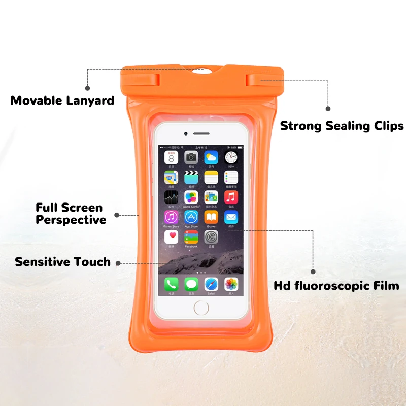 Wholesale Price Water Proof Mobile Phone Bag Cover Floating PVC Waterproof Phone Case Pouch Dry Bag For Swimming Diving