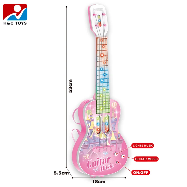 Best selling rock style toy guitar for kids with light and music
