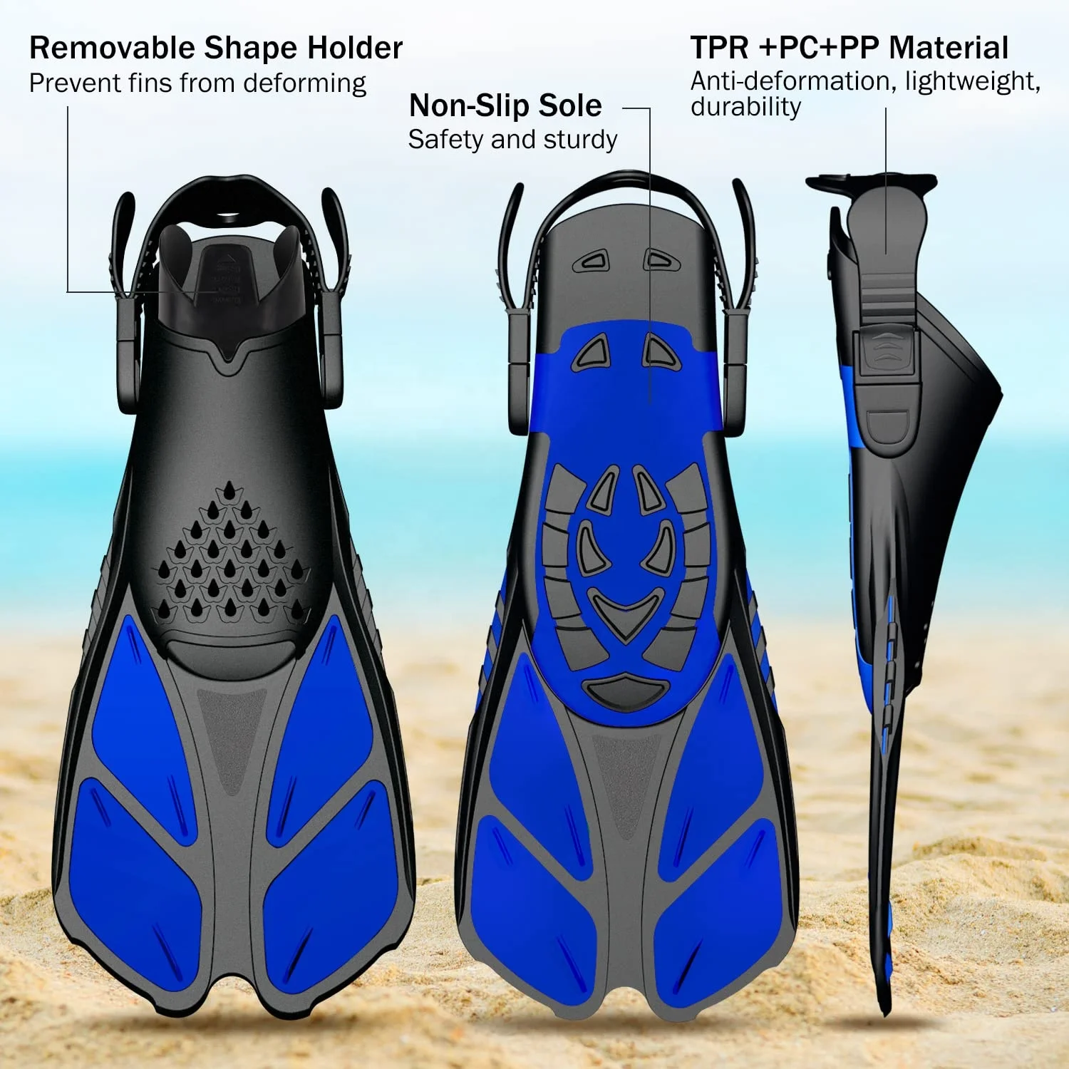 Professional Snorkel Diving Swimming Fins Men Women Training Flippers Flexible Adult Adjustable Scuba Diving Flippers