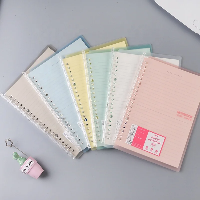 A5 B5 Plastic PP Soft Cover Journal Business Office Diary Coil Spiral Sketchbook Loose Leaf Refillable Binder Notebook