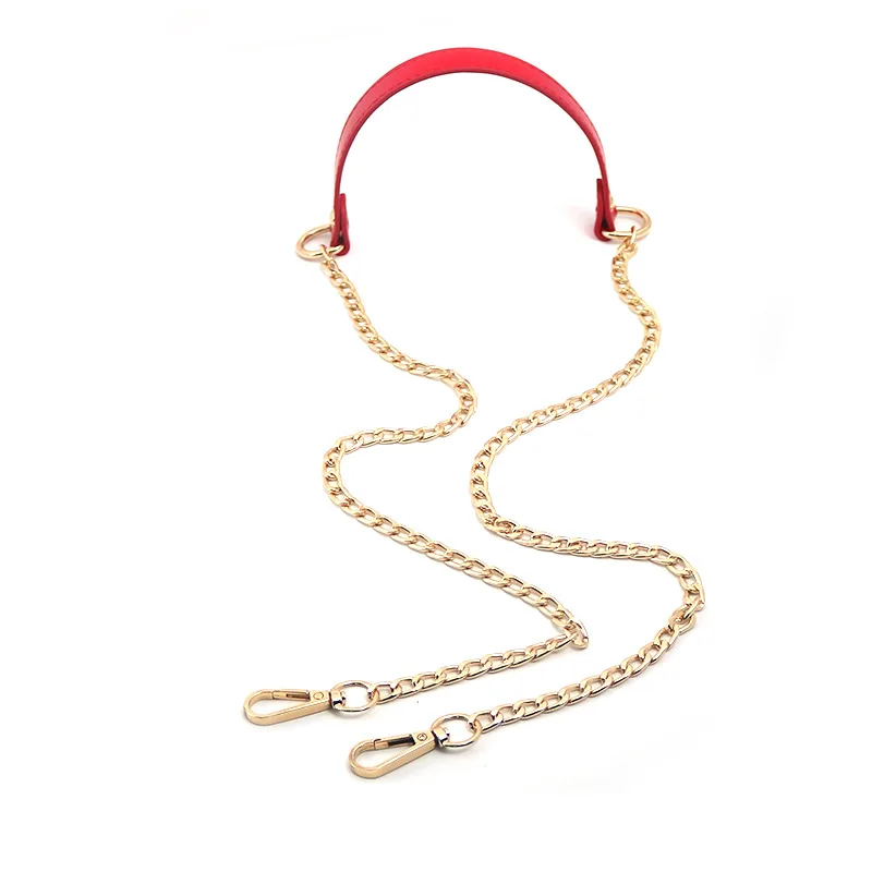 PU bag with iron chain zinc alloy plate buckle bag chain accessories crossbody chain bag metal wide shoulder strap