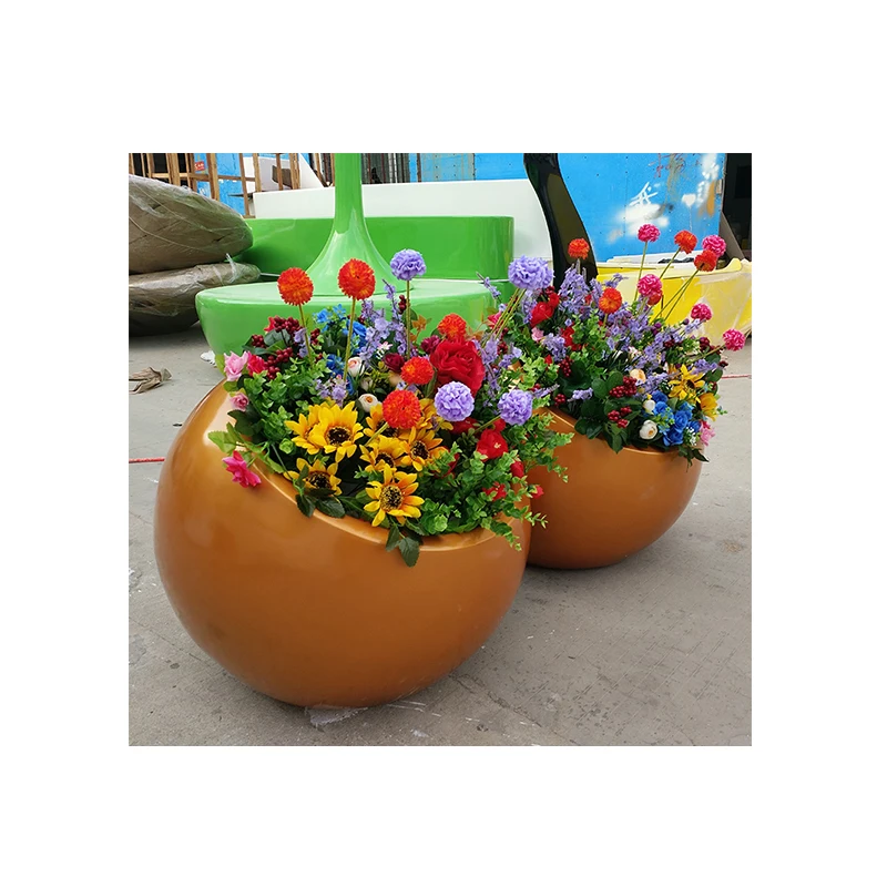 hotel park outdoor indoor garden fiberglass flower pot modern flower pot