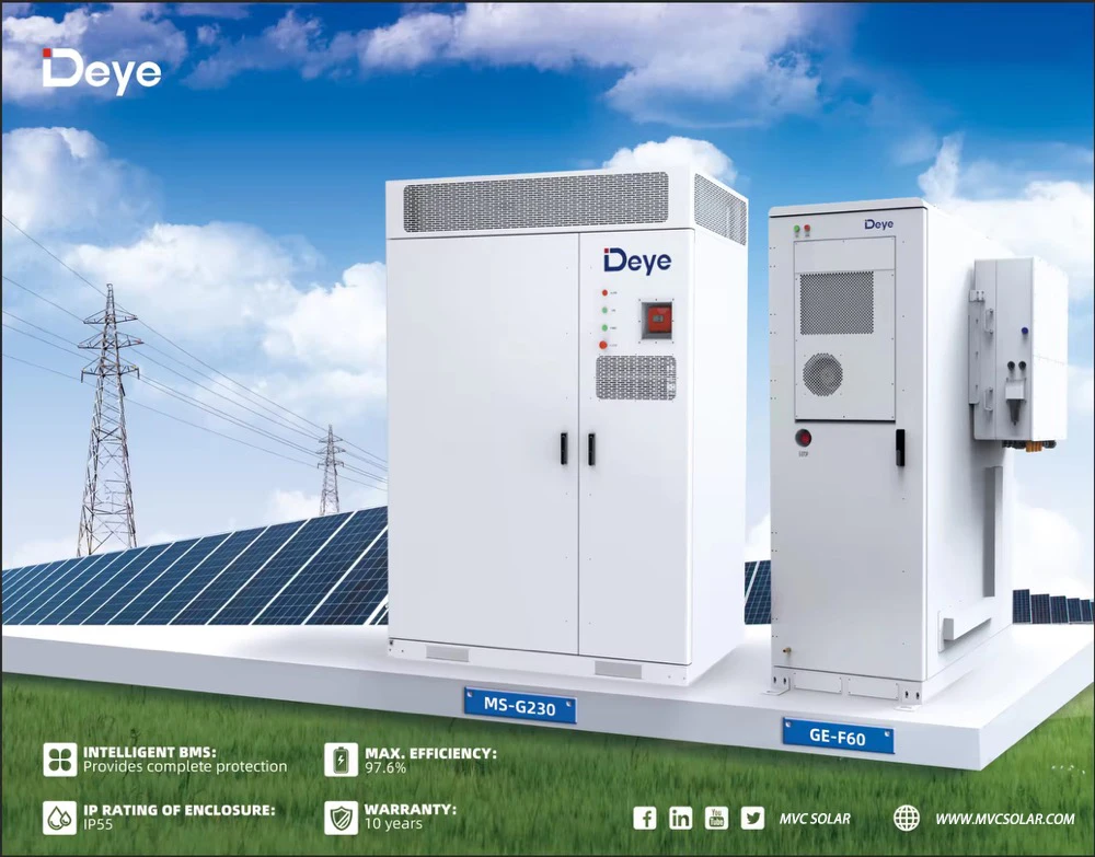 Deye 200kw Complete ESS High Voltage Lithium ion BESS 230KWh 215KWh C&I Energy Storage System with Three Phase Hybrid Inverter