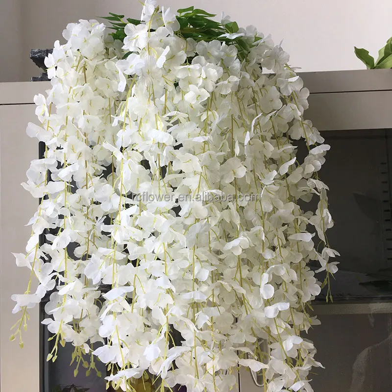 TCF Factory Wedding Centerpieces Decoration Silk Wisteria Flowers Hanging Vine Flores Artificial Wisteria