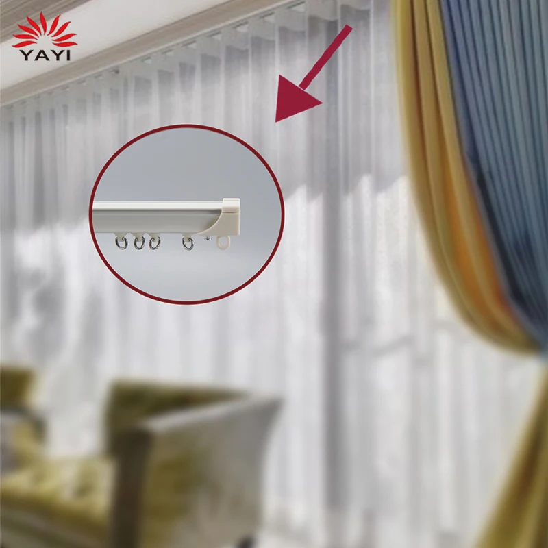 Aluminum alloy straight rail silent guide rail ultra-thin curtain track pulley curtain poles