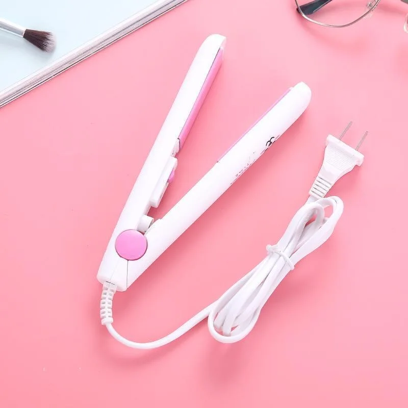Wholesale 2 in 1 Mini Portable Ceramic Hair Curler for Women Professional Flat Iron Hair Straightener
