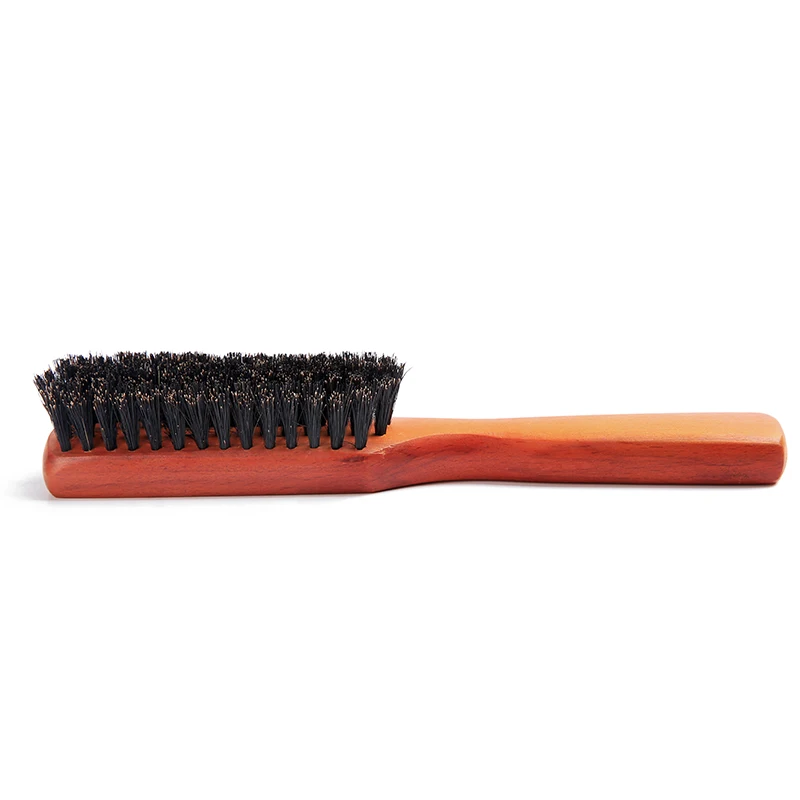 Hot Selling  5pcs Beard Grooming Kit Custom Logo Pure Boar Bristle Long Wooden Handle Beard Brush For Men