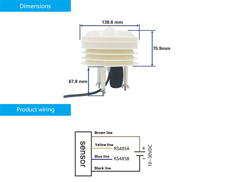  FST100-2201 RS485 Modbus открытый CO2 Люкс метр свет качество воздуха Монитор