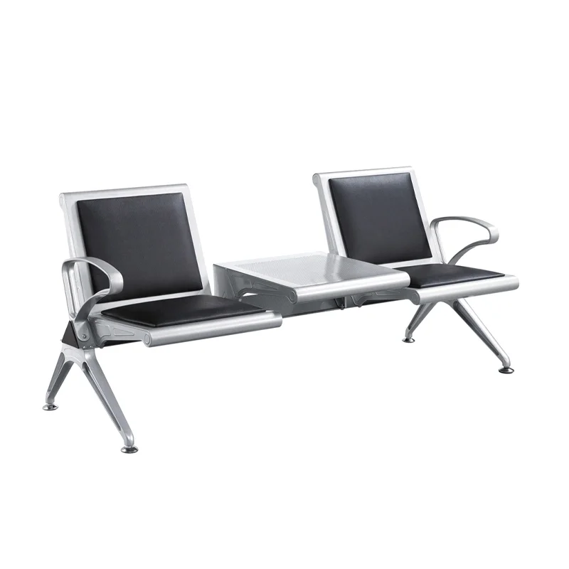 modern steel wait chair for hospital salon airport office clinic barber beauty seater waiting area public room leather plastic