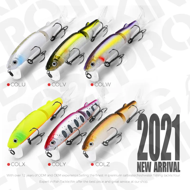 Hot Fishing Minnow Quality Professional Bait Swim Baits Jointed Lures PVC Box ABS Plastic Bearking 11.3cm 13.7g Floating 10pcs