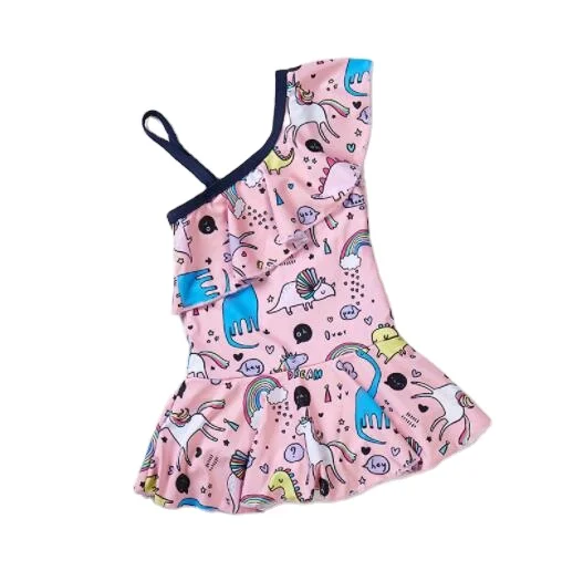 custom print girl kids child swimwear beachwear kids safety one piece