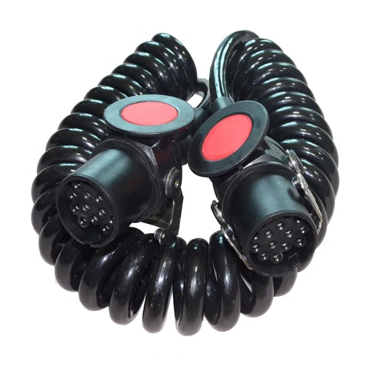 Dongguan Guangying 4/5/7/15 Pin Heavy Duty Truck Trailer Safety Spiral Cable ABS EBS Material