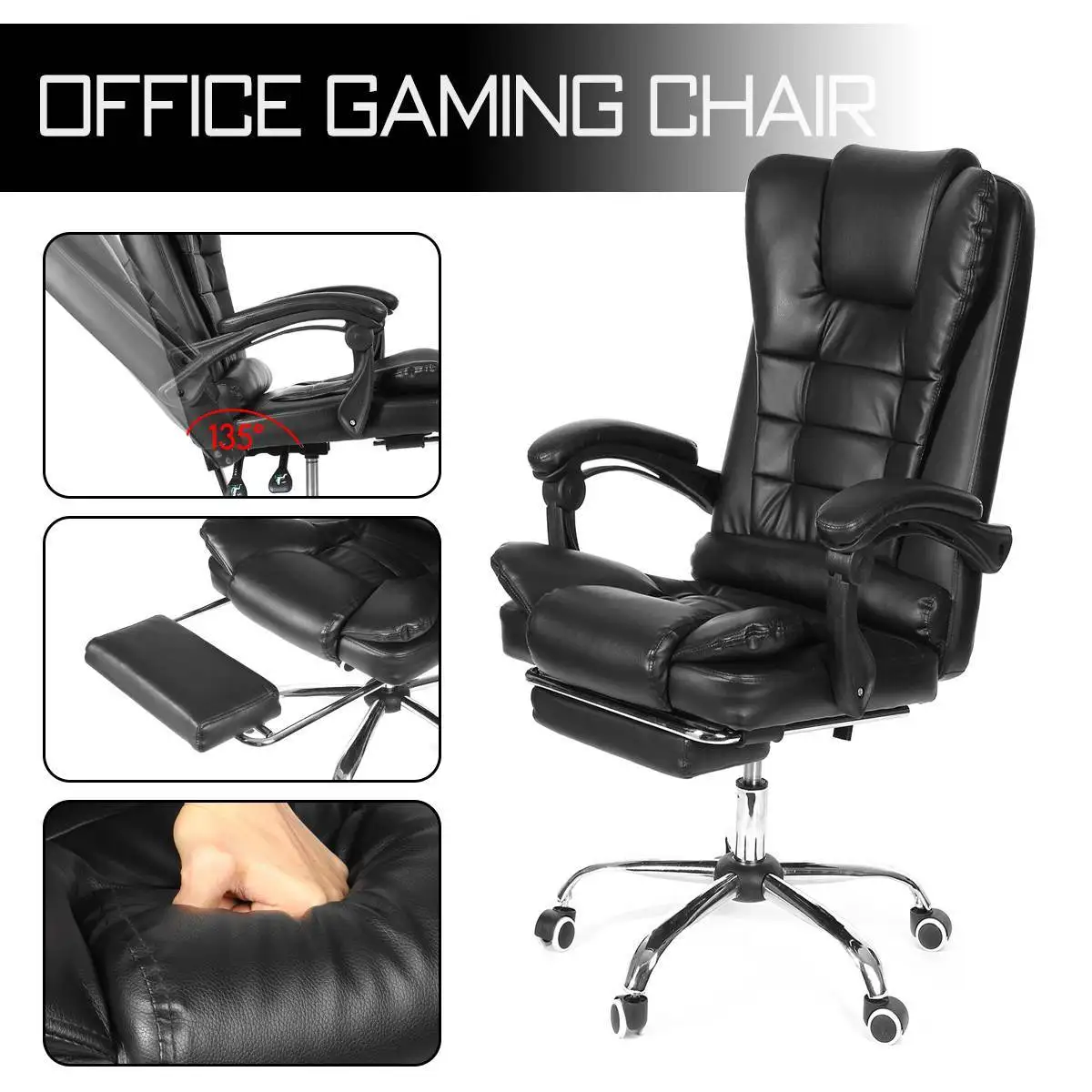 Boss Leather Executive Swivel Gamer Massage Chair Lifting Rotatable Armchair Footrest Adjustable Desk Chair Office Chair